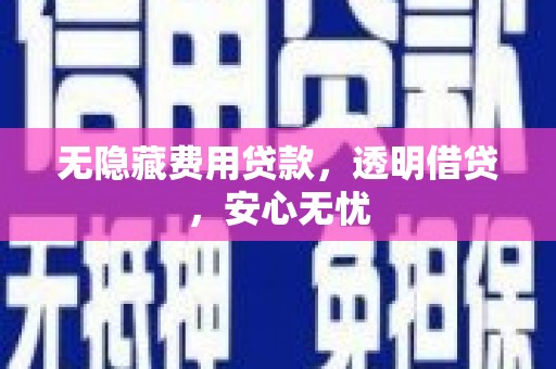 昭化无隐藏费用贷款，透明借贷，安心无忧