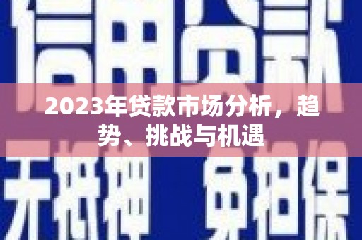 昭化2023年贷款市场分析，趋势、挑战与机遇