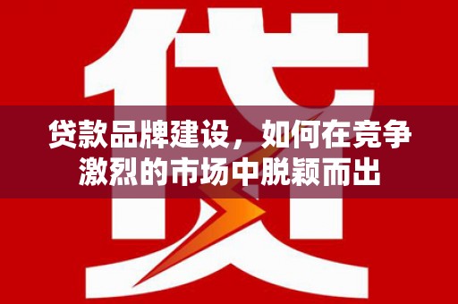 昭化贷款品牌建设，如何在竞争激烈的市场中脱颖而出