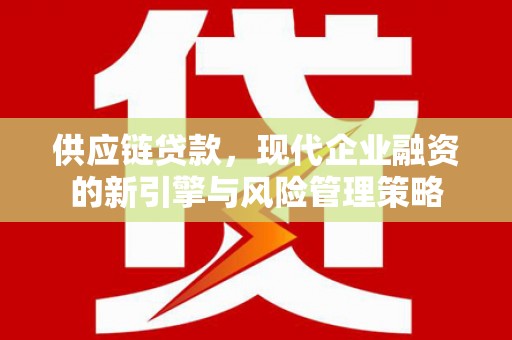 昭化供应链贷款，现代企业融资的新引擎与风险管理策略