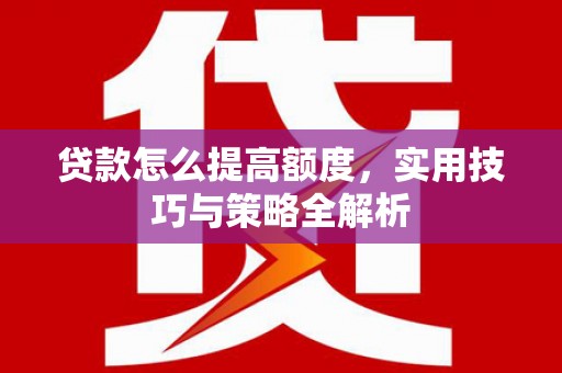 昭化贷款怎么提高额度，实用技巧与策略全解析