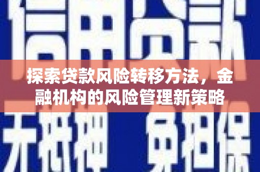 昭化探索贷款风险转移方法，金融机构的风险管理新策略
