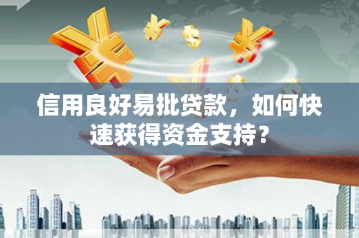 昭化信用良好易批贷款，如何快速获得资金支持？