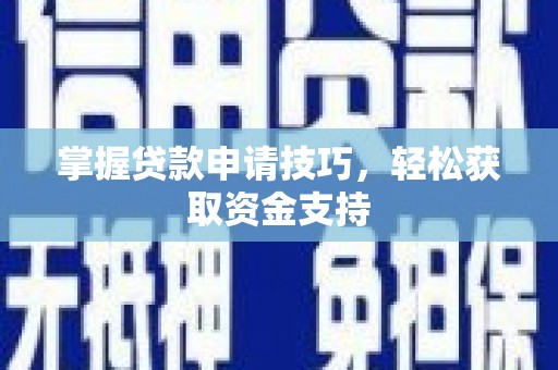 昭化掌握贷款申请技巧，轻松获取资金支持