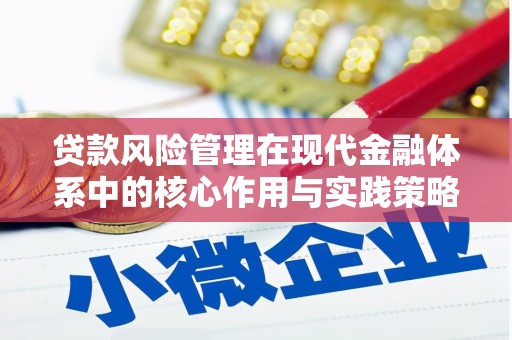昭化贷款风险管理在现代金融体系中的核心作用与实践策略