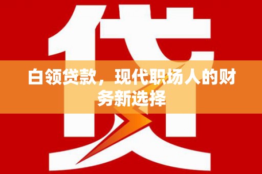 昭化白领贷款，现代职场人的财务新选择