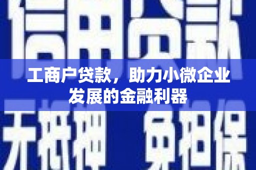 昭化工商户贷款，助力小微企业发展的金融利器