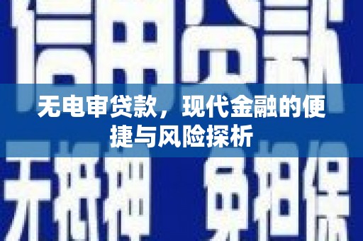 昭化无电审贷款，现代金融的便捷与风险探析