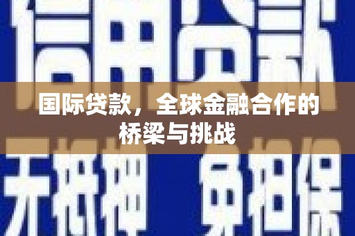 昭化国际贷款，全球金融合作的桥梁与挑战