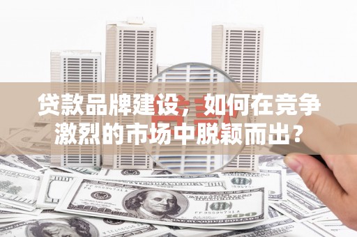 昭化贷款品牌建设，如何在竞争激烈的市场中脱颖而出？