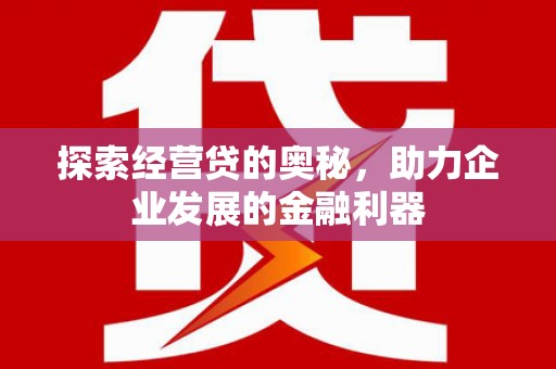昭化探索经营贷的奥秘，助力企业发展的金融利器