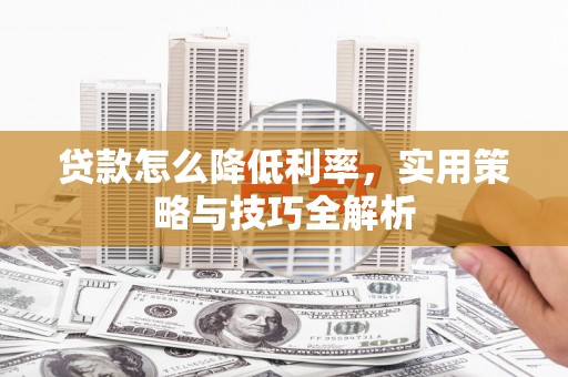昭化贷款怎么降低利率，实用策略与技巧全解析