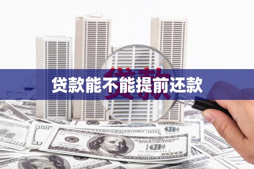 昭化贷款能不能提前还款