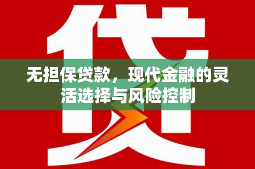 昭化无担保贷款，现代金融的灵活选择与风险控制