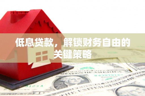 昭化低息贷款，解锁财务自由的关键策略
