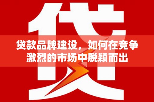昭化贷款品牌建设，如何在竞争激烈的市场中脱颖而出