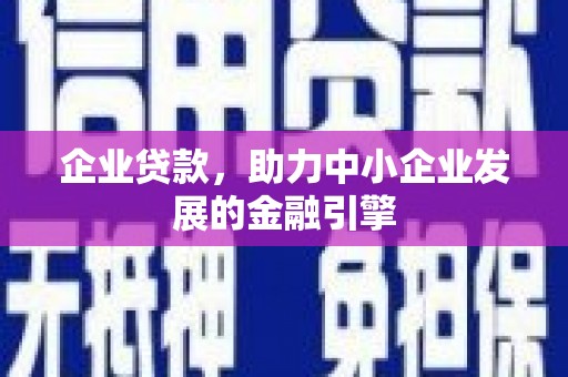 昭化企业贷款，助力中小企业发展的金融引擎