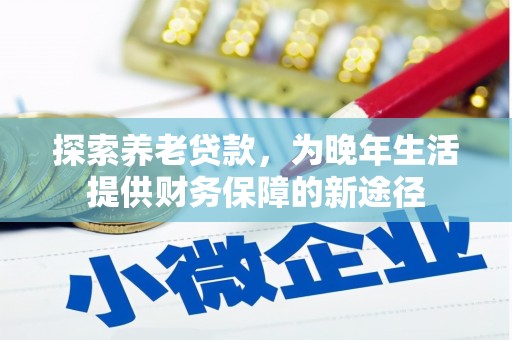 昭化探索养老贷款，为晚年生活提供财务保障的新途径