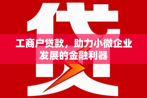 昭化工商户贷款，助力小微企业发展的金融利器