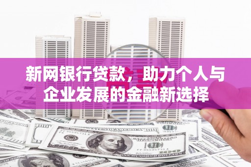 昭化新网银行贷款，助力个人与企业发展的金融新选择