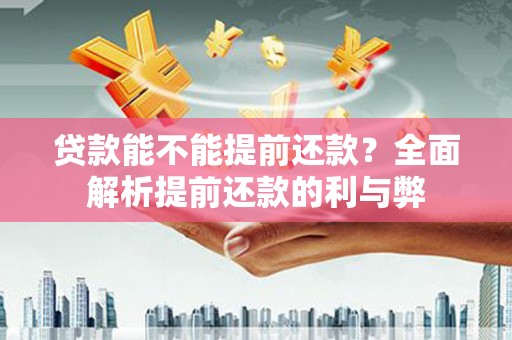 昭化贷款能不能提前还款？全面解析提前还款的利与弊