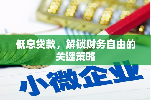 昭化低息贷款，解锁财务自由的关键策略
