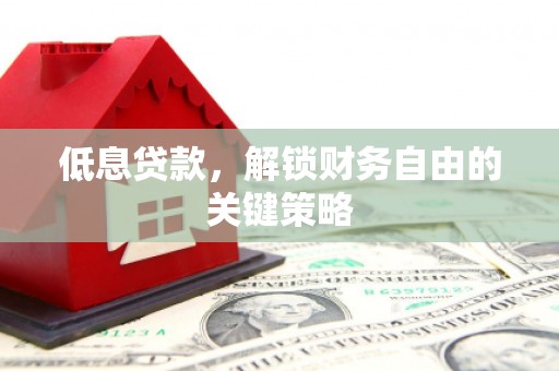 昭化低息贷款，解锁财务自由的关键策略
