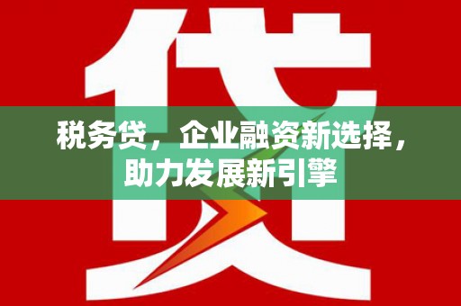 昭化税务贷，企业融资新选择，助力发展新引擎
