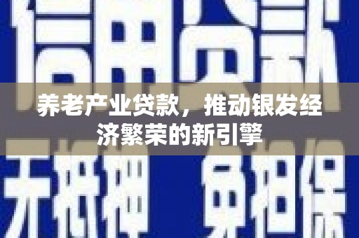 昭化养老产业贷款，推动银发经济繁荣的新引擎