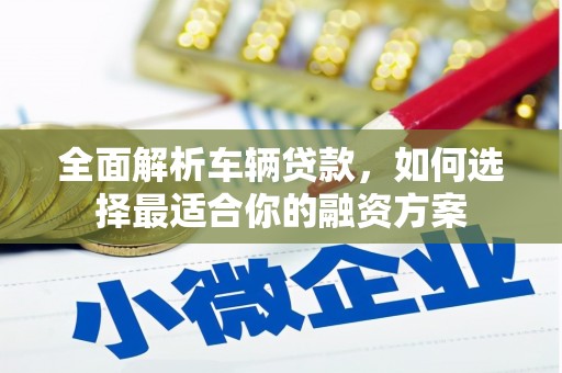 昭化全面解析车辆贷款，如何选择最适合你的融资方案