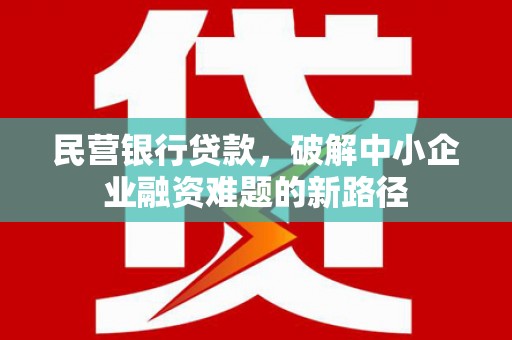 昭化民营银行贷款，破解中小企业融资难题的新路径