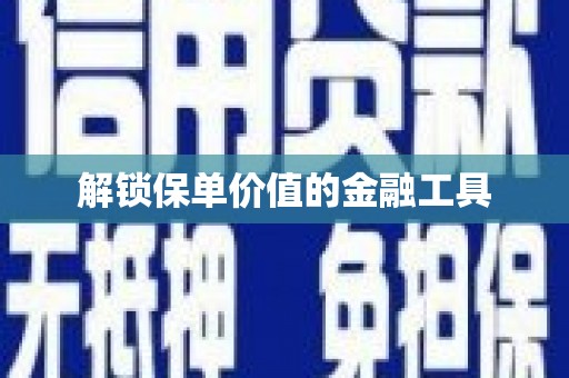 昭化解锁保单价值的金融工具